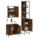 Set mobilier de baie, 3 piese, stejar fumuriu, lemn prelucrat - WALTI WALTI