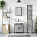 Set mobilier de baie, 3 piese, gri sonoma, lemn prelucrat - WALTI WALTI