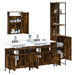 Set mobilier de baie, 4 piese, stejar fumuriu, lemn prelucrat - WALTI WALTI