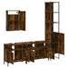 Set mobilier de baie, 4 piese, stejar fumuriu, lemn prelucrat - WALTI WALTI