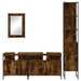Set mobilier de baie, 4 piese, stejar fumuriu, lemn prelucrat - WALTI WALTI