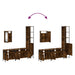Set mobilier de baie, 4 piese, stejar fumuriu, lemn prelucrat - WALTI WALTI
