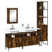 Set mobilier de baie, 4 piese, stejar fumuriu, lemn prelucrat - WALTI WALTI