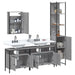Set mobilier de baie, 4 piese, gri sonoma, lemn prelucrat - WALTI WALTI