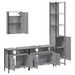 Set mobilier de baie, 4 piese, gri sonoma, lemn prelucrat - WALTI WALTI