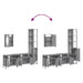 Set mobilier de baie, 4 piese, gri sonoma, lemn prelucrat - WALTI WALTI