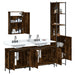 Set mobilier de baie, 4 piese, stejar fumuriu, lemn prelucrat - WALTI WALTI