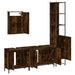 Set mobilier de baie, 4 piese, stejar fumuriu, lemn prelucrat - WALTI WALTI