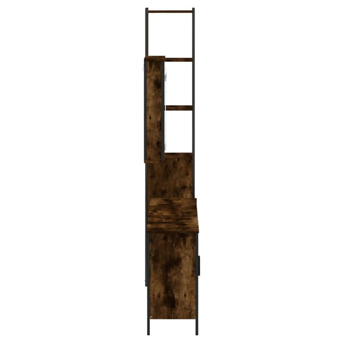 Set mobilier de baie, 4 piese, stejar fumuriu, lemn prelucrat - WALTI WALTI