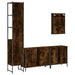 Set mobilier de baie, 4 piese, stejar fumuriu, lemn prelucrat - WALTI WALTI