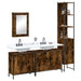 Set mobilier de baie, 4 piese, stejar fumuriu, lemn prelucrat - WALTI WALTI