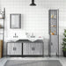 Set mobilier de baie, 4 piese, gri sonoma, lemn prelucrat - WALTI WALTI