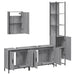 Set mobilier de baie, 4 piese, gri sonoma, lemn prelucrat - WALTI WALTI