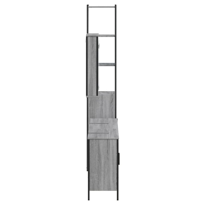 Set mobilier de baie, 4 piese, gri sonoma, lemn prelucrat - WALTI WALTI