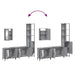 Set mobilier de baie, 4 piese, gri sonoma, lemn prelucrat - WALTI WALTI