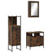 Set mobilier de baie, 3 piese, stejar fumuriu, lemn prelucrat - WALTI WALTI