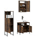 Set mobilier de baie, 3 piese, stejar fumuriu, lemn prelucrat - WALTI WALTI