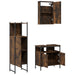 Set mobilier de baie, 3 piese, stejar fumuriu, lemn prelucrat - WALTI WALTI