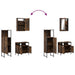 Set mobilier de baie, 3 piese, stejar fumuriu, lemn prelucrat - WALTI WALTI