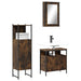 Set mobilier de baie, 3 piese, stejar fumuriu, lemn prelucrat - WALTI WALTI