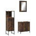 Set mobilier de baie, 3 piese, stejar fumuriu, lemn prelucrat - WALTI WALTI