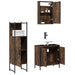 Set mobilier de baie, 3 piese, stejar fumuriu, lemn prelucrat - WALTI WALTI