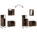 Set mobilier de baie, 3 piese, stejar fumuriu, lemn prelucrat - WALTI WALTI
