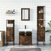 Set mobilier de baie, 4 piese, stejar fumuriu, lemn prelucrat - WALTI WALTI