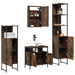 Set mobilier de baie, 4 piese, stejar fumuriu, lemn prelucrat - WALTI WALTI