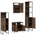 Set mobilier de baie, 4 piese, stejar fumuriu, lemn prelucrat - WALTI WALTI