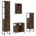 Set mobilier de baie, 4 piese, stejar fumuriu, lemn prelucrat - WALTI WALTI