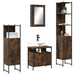 Set mobilier de baie, 4 piese, stejar fumuriu, lemn prelucrat - WALTI WALTI