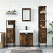 Set mobilier de baie, 4 piese, stejar fumuriu, lemn prelucrat - WALTI WALTI