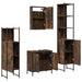 Set mobilier de baie, 4 piese, stejar fumuriu, lemn prelucrat - WALTI WALTI