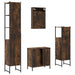 Set mobilier de baie, 4 piese, stejar fumuriu, lemn prelucrat - WALTI WALTI
