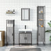 Set mobilier de baie, 4 piese, gri sonoma, lemn prelucrat - WALTI WALTI
