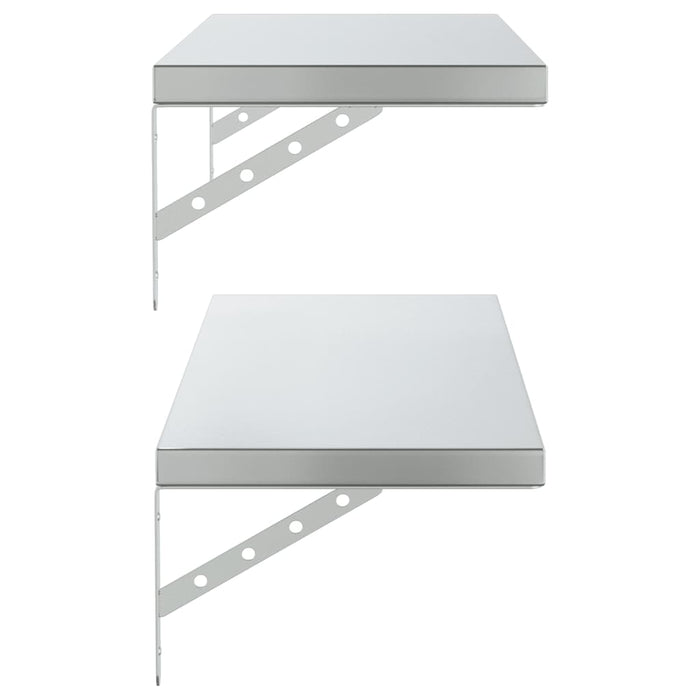 Rafturi de perete 2 buc., 100x30 cm, argintiu oțel inoxidabil WALTI