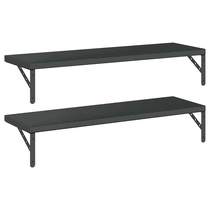 Rafturi de perete 2 buc., 100x30 cm, negru oțel inoxidabil WALTI