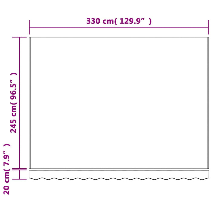 Pânză de rezervă copertină, dungi multicolore, 3,5x2,5 m - WALTI WALTI