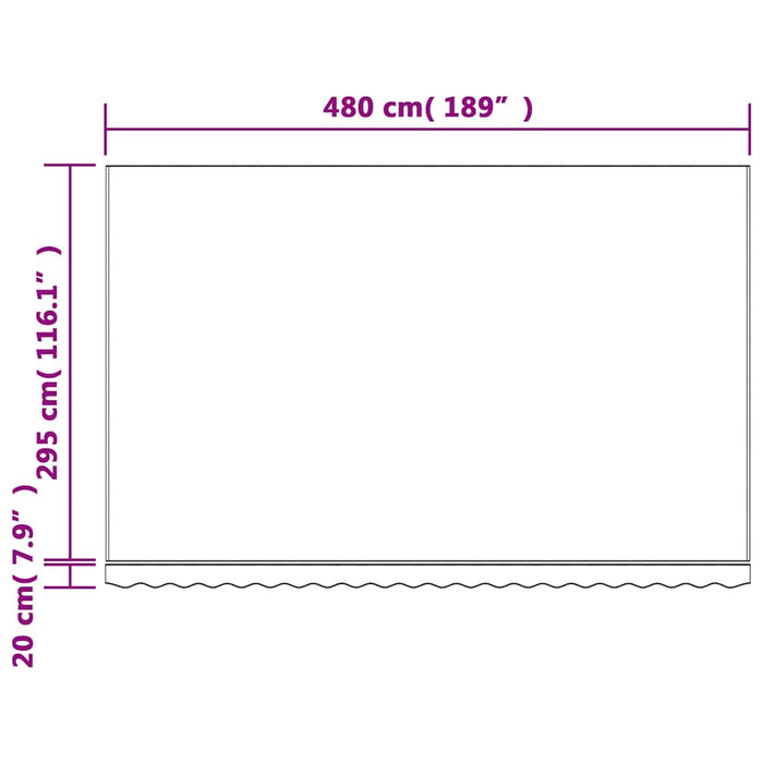 Pânză de rezervă copertină, dungi multicolore, 5x3 m WALTI