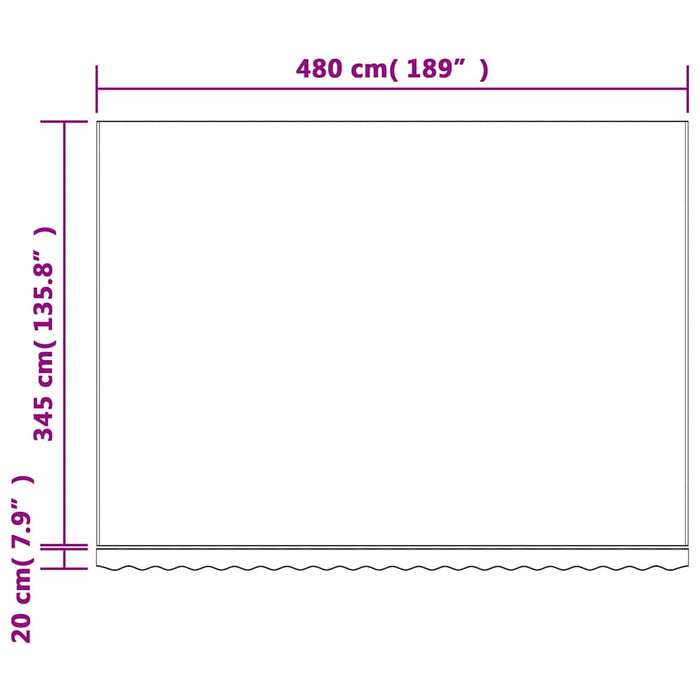Pânză de rezervă copertină, dungi multicolore, 5x3,5 m WALTI