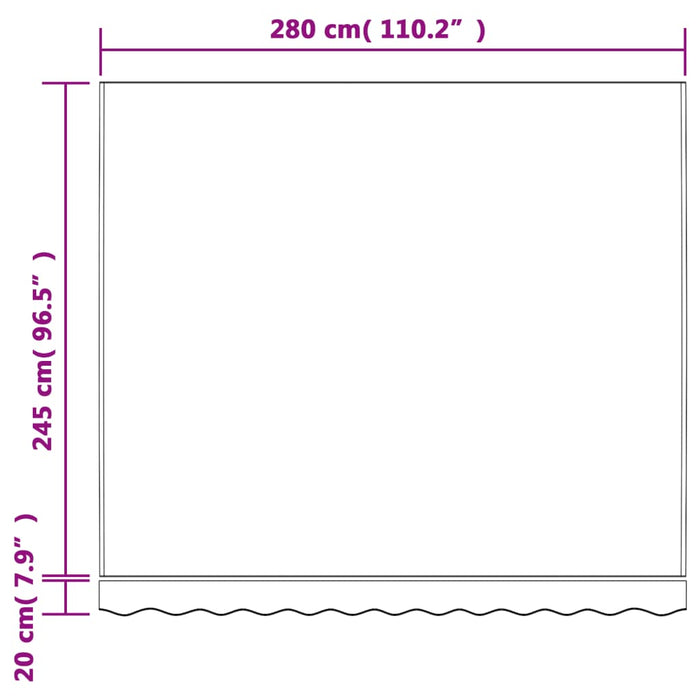 Pânză de rezervă copertină, dungi multicolore, 3x2,5 m - WALTI WALTI