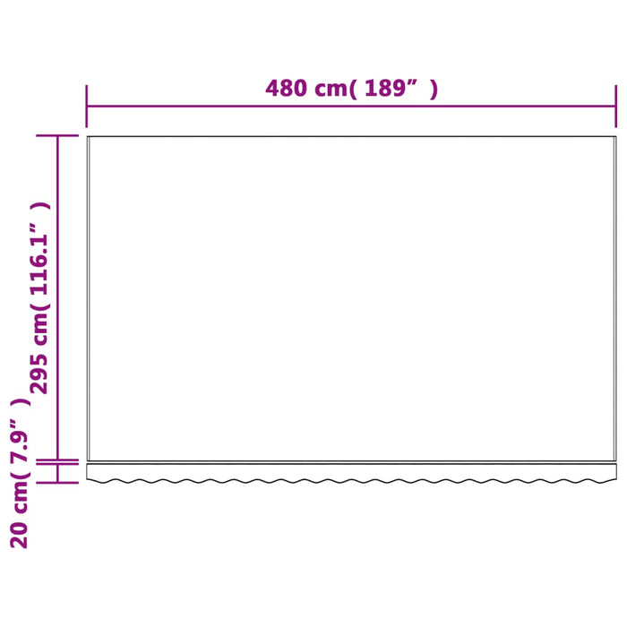 Pânză de rezervă copertină, dungi multicolore, 5x3 m - WALTI WALTI