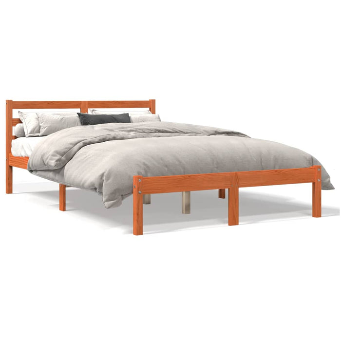 Cadru de pat fără saltea, maro ceruit 150x200 cm lemn masiv pin - WALTI WALTI