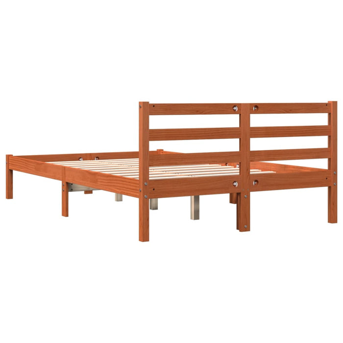 Cadru de pat fără saltea, maro ceruit 150x200 cm lemn masiv pin - WALTI WALTI