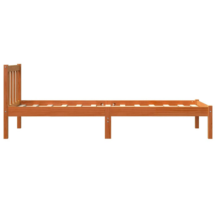 Cadru pat fără saltea, maro ceruit, 100x200 cm, lemn masiv pin - WALTI WALTI