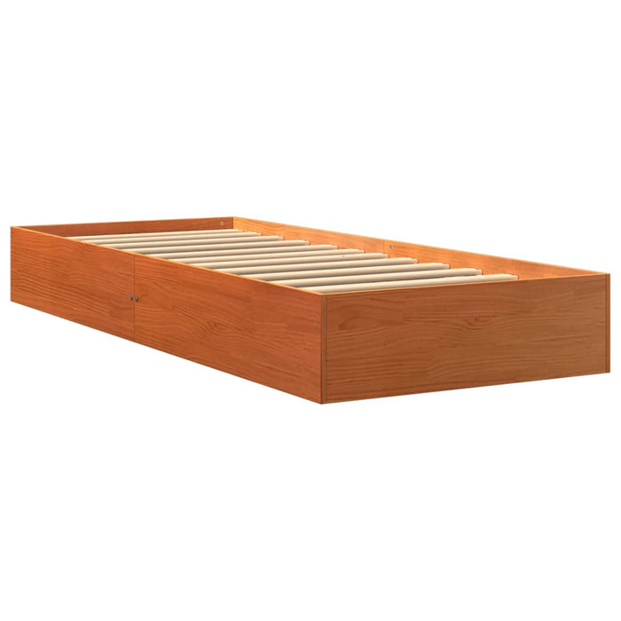 Cadru pat fără saltea, maro ceruit, 75x190 cm, lemn masiv pin - WALTI WALTI