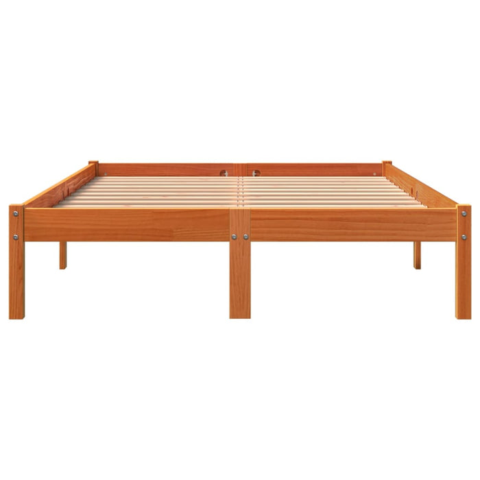 Cadru pat fără saltea, maro ceruit, 140x190 cm, lemn masiv pin - WALTI WALTI