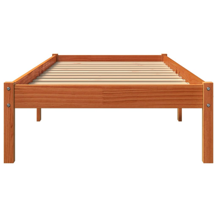 Cadru pat fără saltea, maro ceruit, 100x200 cm, lemn masiv pin - WALTI WALTI