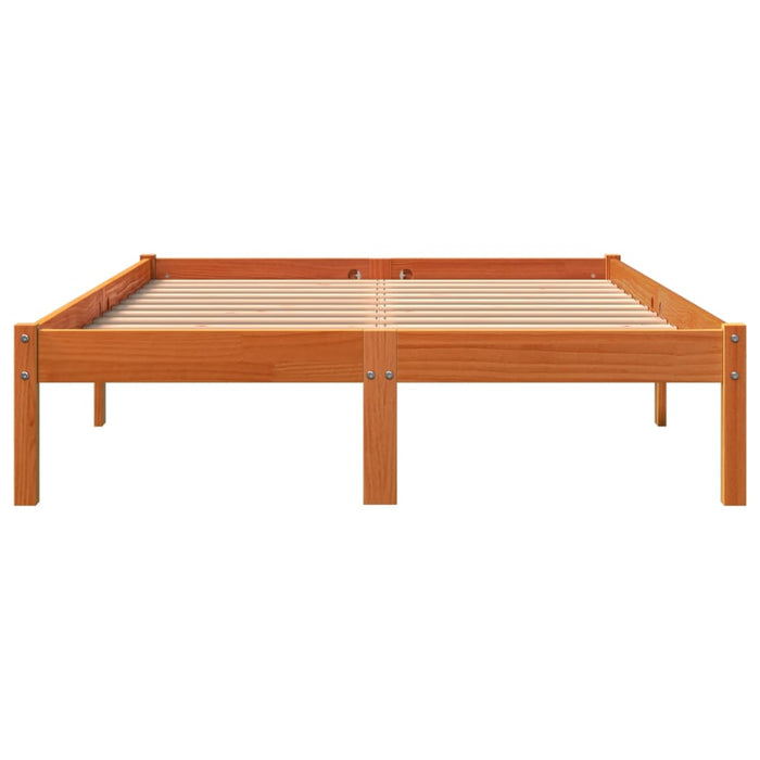 Cadru pat fără saltea, maro ceruit, 120x200 cm, lemn masiv pin - WALTI WALTI